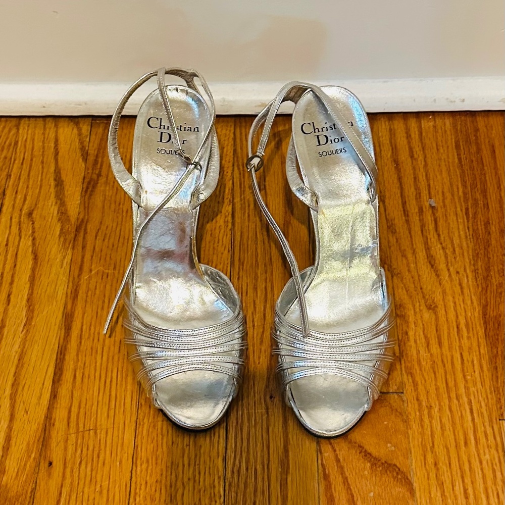 Dior Silver Stilettos